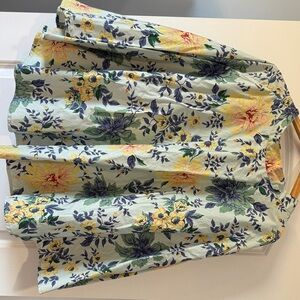 Hell Bunny Floral Skirt - Yellow, Blue, Green